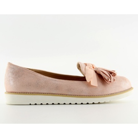 Women's moccasins with pink tassels 7214 Pink Women's moccasins with pink tassels 7214 Pink