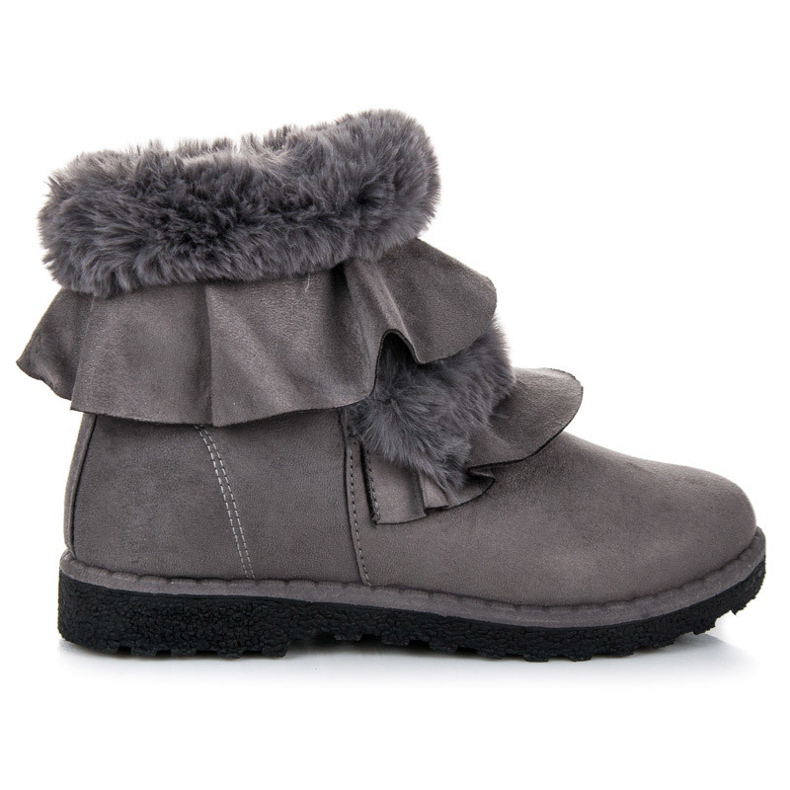 Seastar Gray boots with a frill grey