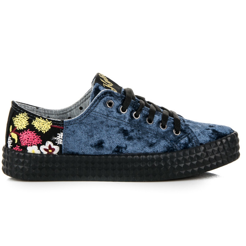 Kylie Velor Blue Sneakers