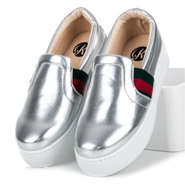 Kylie Slipons on the platform grey