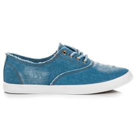 Seastar Lace-up denim sneakers blue