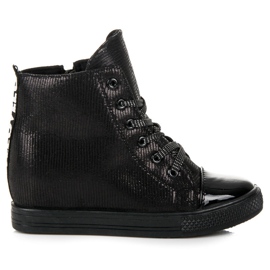 Black Sneakers On A Wedge Black Sneakers On A Wedge