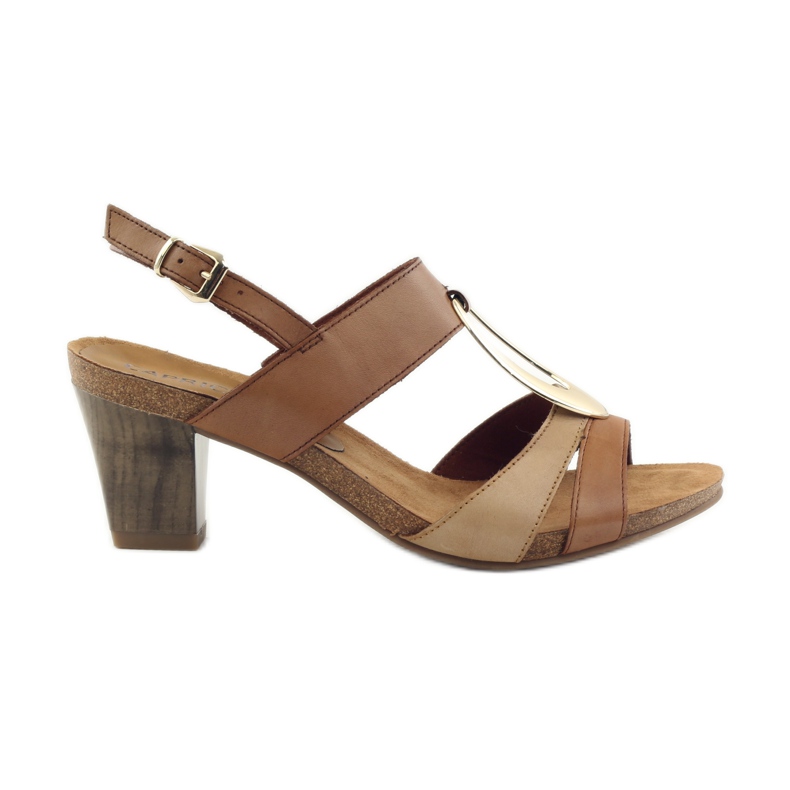 Caprice sandals women's shoes with decoration 28307 brown yellow