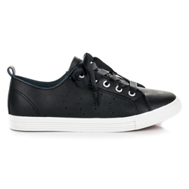 Kylie Black Sneakers Tied With A Ribbon