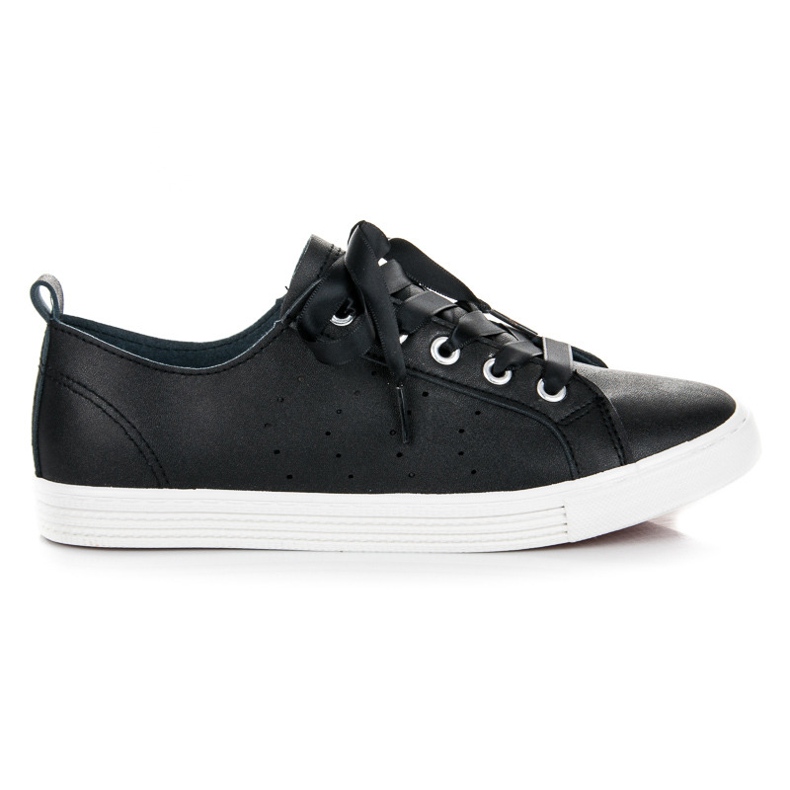 Kylie Black Sneakers Tied With A Ribbon