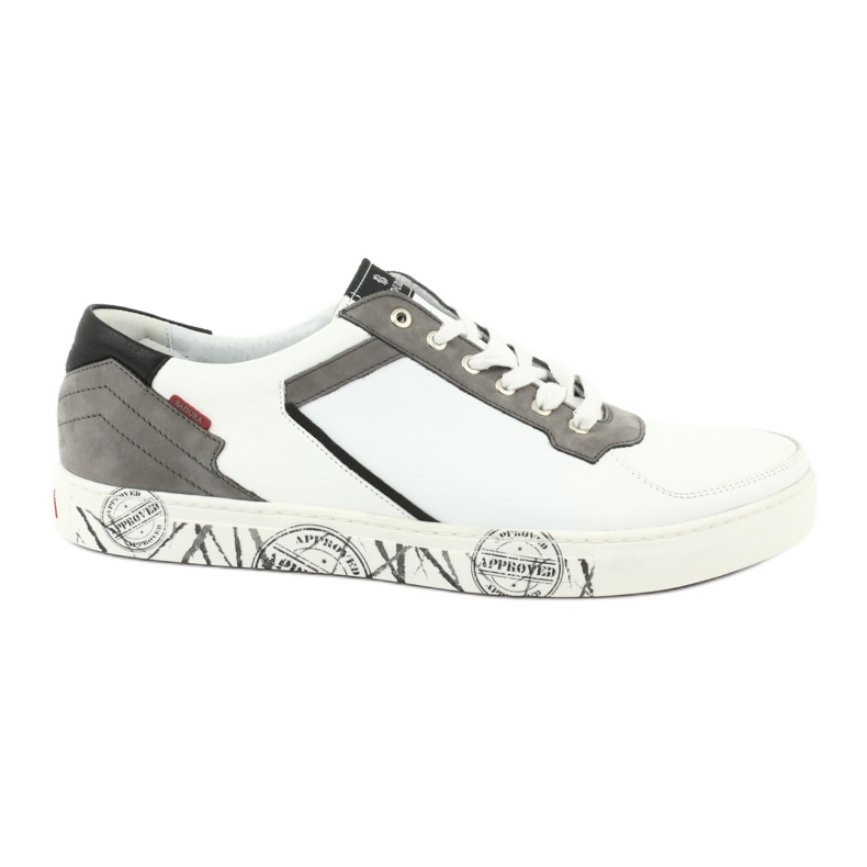 Leather sports shoes Badura 3361 white black grey
