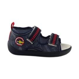 American Club American leather insole sandals navy blue red