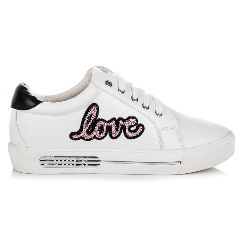 Vices Love Lace-Up Sneakers white pink Vices Love Lace-Up Sneakers white pink