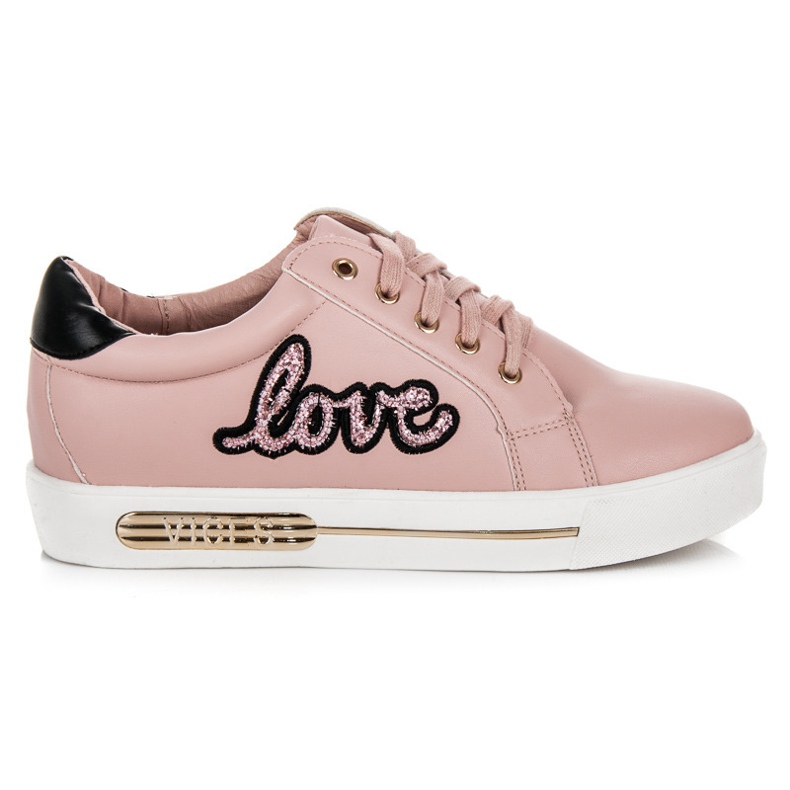 Vices Love Lace-Up Sneakers pink