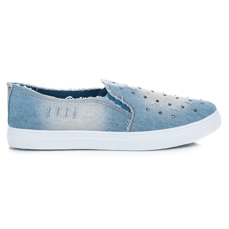 Bella Paris Slip on denim trainers blue