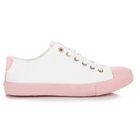 White and pink sneakers