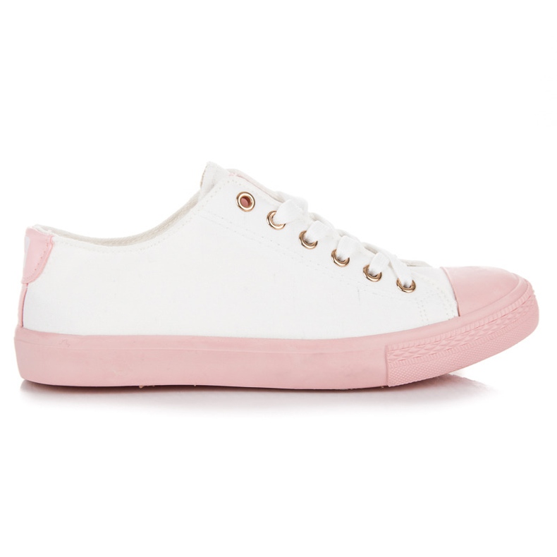 White and pink sneakers