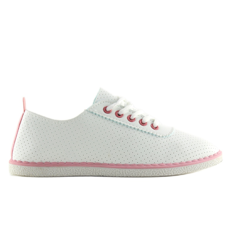 White women's sneakers L-6 Pink