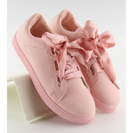 Pink BL1250-SP pink sneakers with ribbon