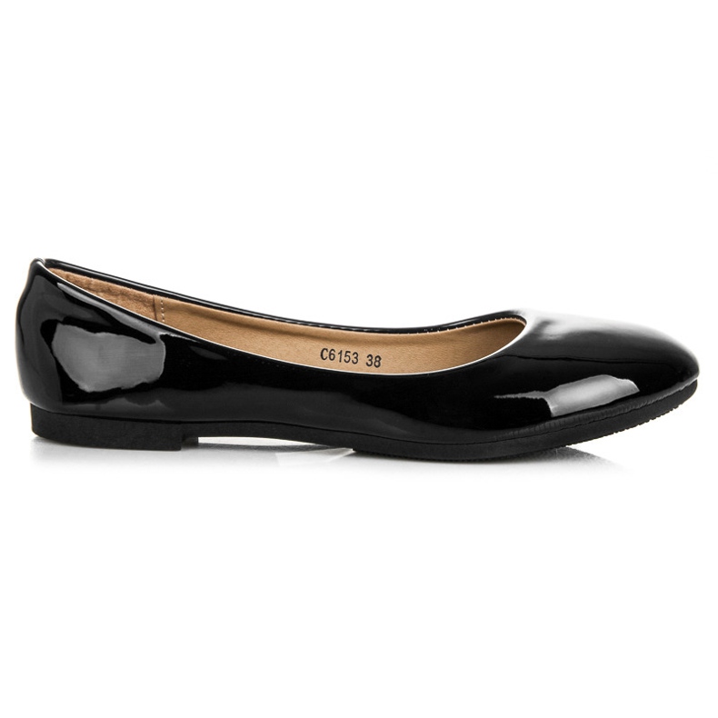 Lacquered ballerinas black