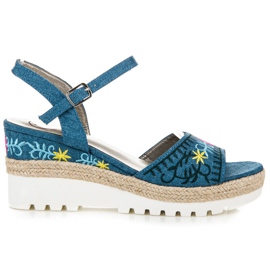 Kylie Embroidered espadrilles sandals blue Kylie Embroidered espadrilles sandals blue