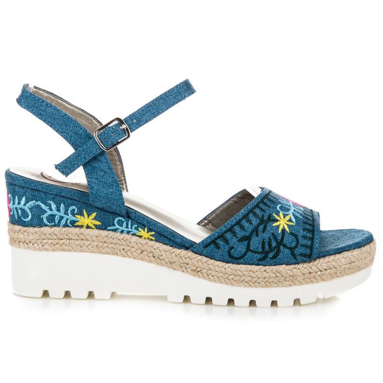 Kylie Embroidered espadrilles sandals blue Kylie Embroidered espadrilles sandals blue