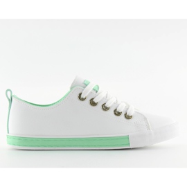 White women's sneakers A88-07 green