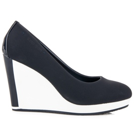 Vices Navy blue wedge pumps