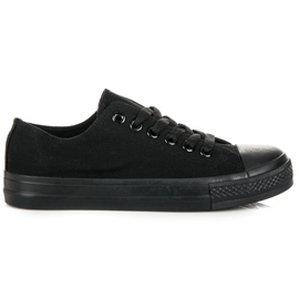 Women's tied sneakers black