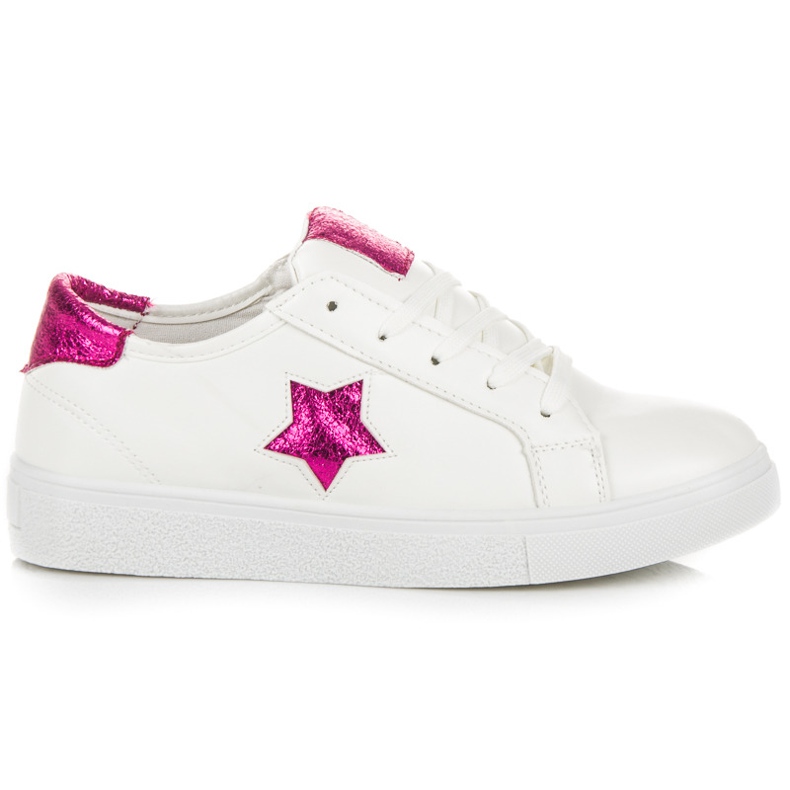 Tied sneakers with a star white