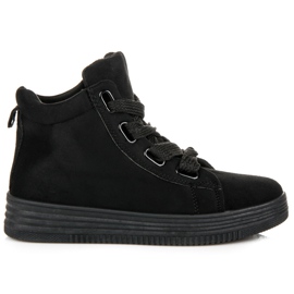 Lace-up high-top sneakers black