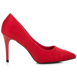 Red suede heels