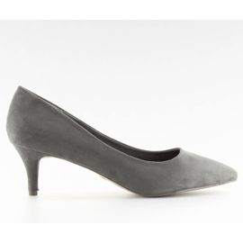 Gray pumps low heels gray 123-2 Gray grey
