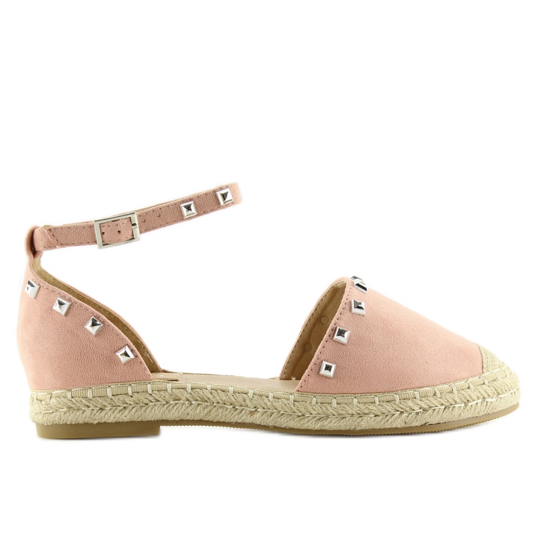 Espadrilles with pink 99-26 pink studs