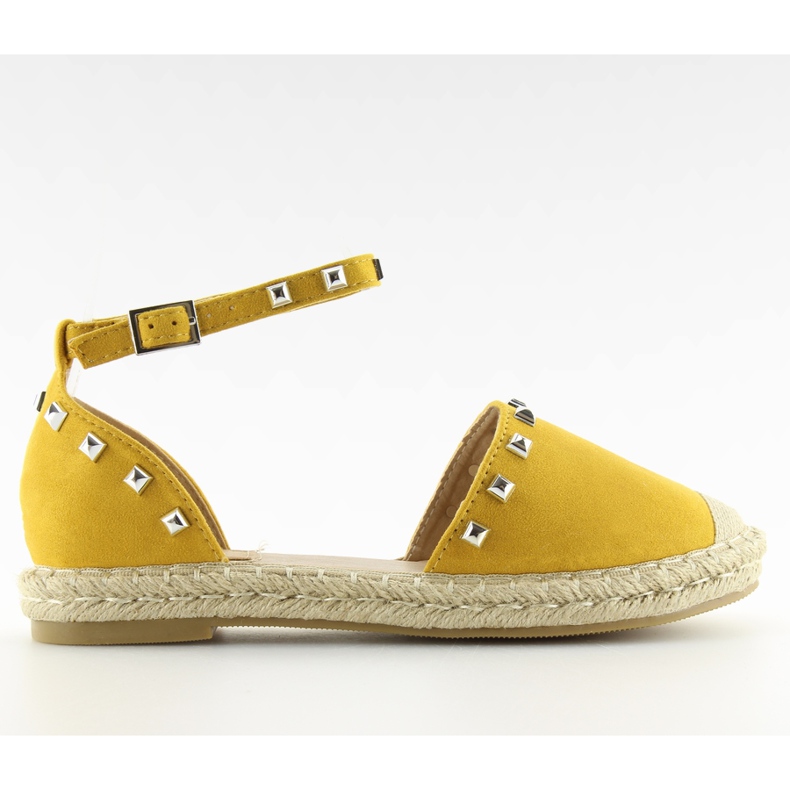 Yellow 99-26 yellow espadrilles with studs