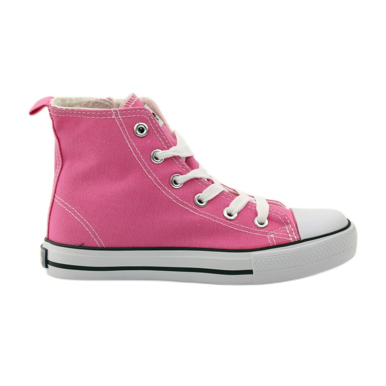 American Club Women's slider sneakers and pink laces