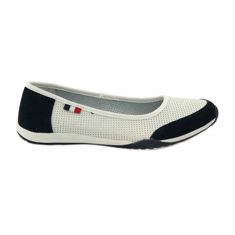 Leather women's ballerinas Filippo white navy blue Leather women's ballerinas Filippo white navy blue