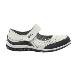 Filippo Leather women's ballerinas Vinceza white grey