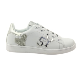American Club American heart sneakers with leather insole white grey American Club American heart sneakers with leather insole white grey
