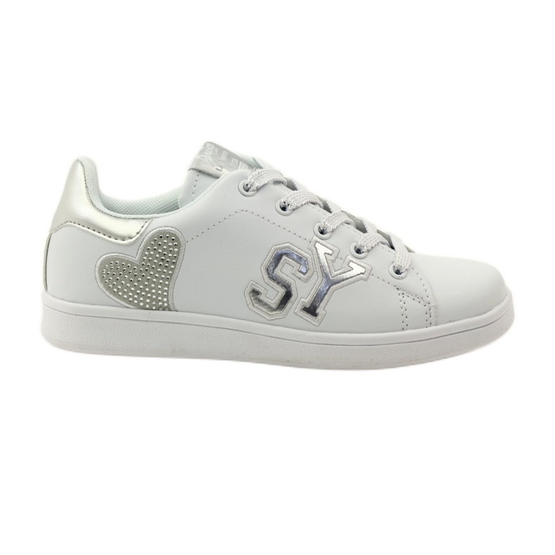 American Club American heart sneakers with leather insole white grey