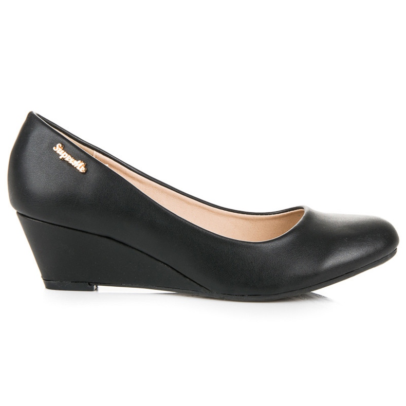 Super Me Black wedge pumps
