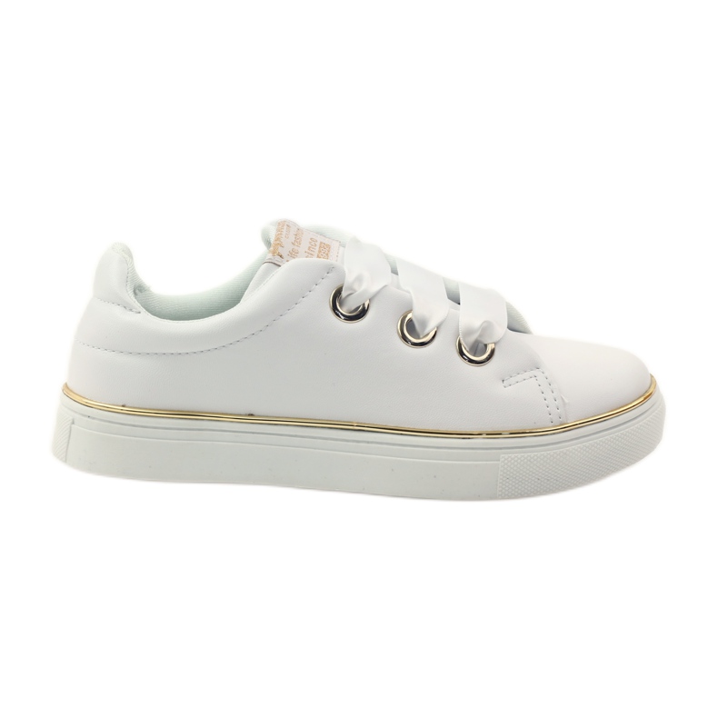 American Club Women's sneakers satin string 17152 white
