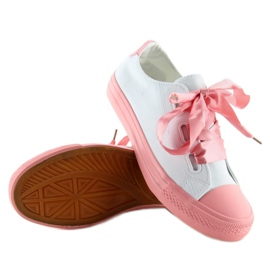 Sneakers With Ribbons White and Pink Dc11