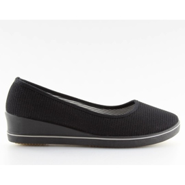 Black c21v black wedge ballerinas