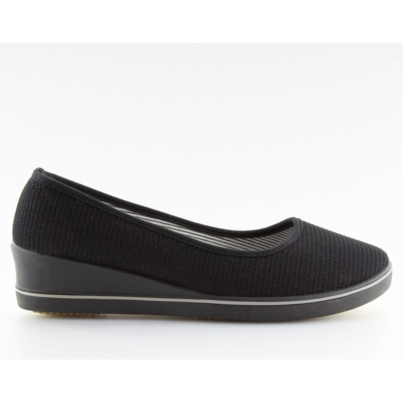 Black c21v black wedge ballerinas