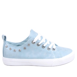 Blue BL122p Blue sneakers with cubic zirconia