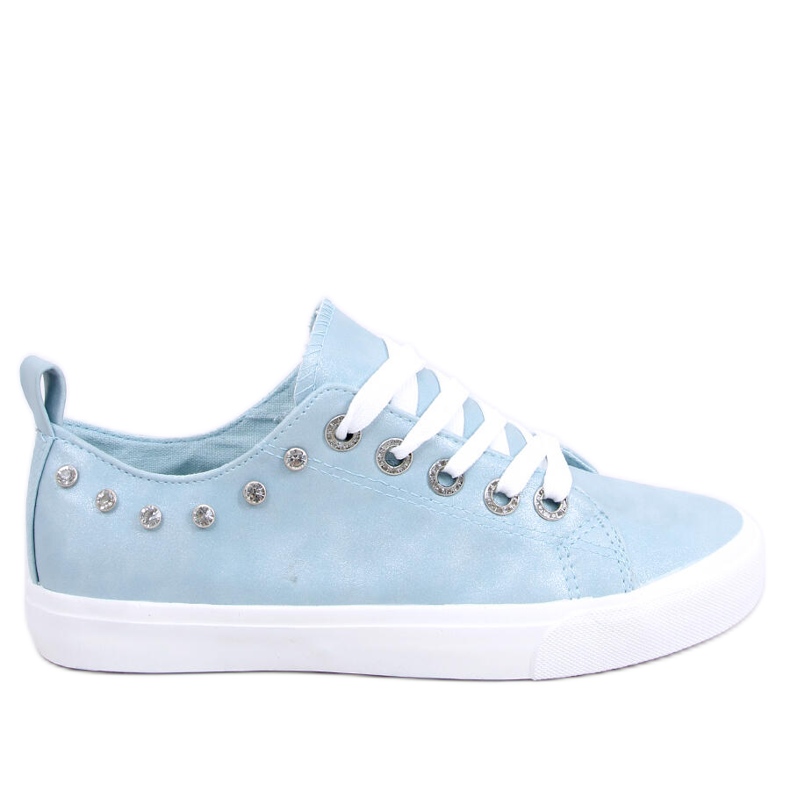 Blue BL122p Blue sneakers with cubic zirconia