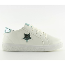 White sneakers for women 343-Y Green blue White sneakers for women 343-Y Green blue