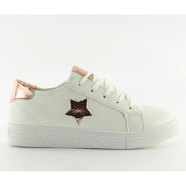 White women's sneakers 343-Y gold yellow