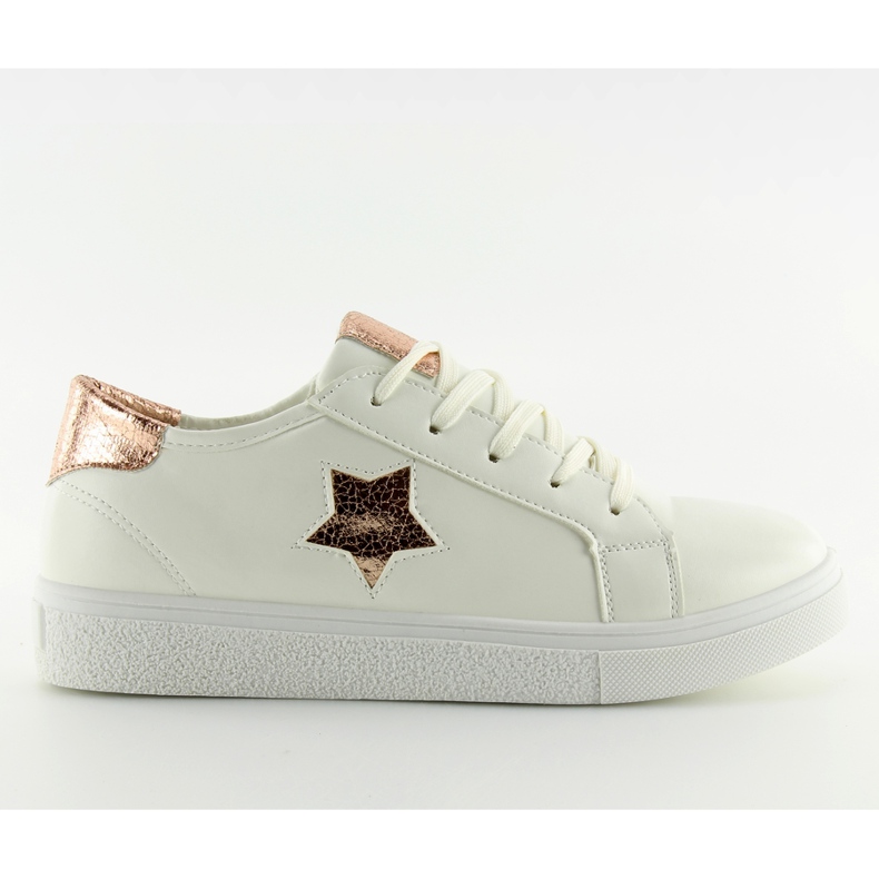 White women's sneakers 343-Y gold yellow