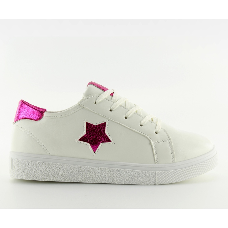 White sneakers for women 343-Y Red