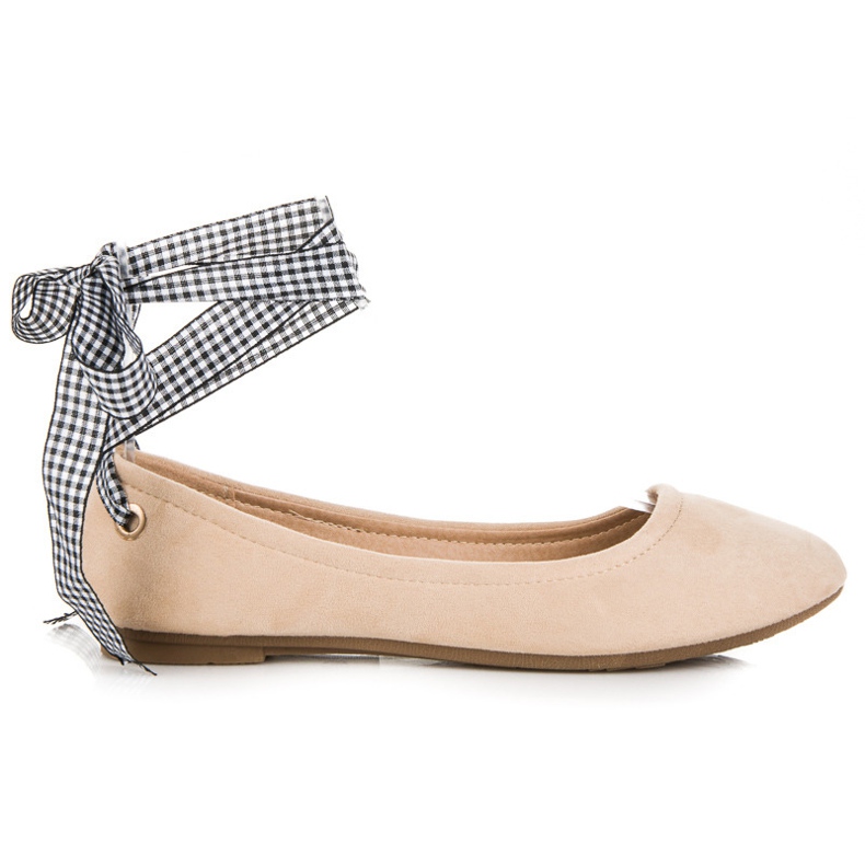 Ch. Creation Suede ballerinas with a ribbon brown