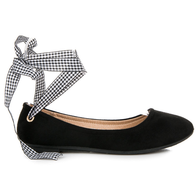 Ch. Creation Suede ballerinas with a ribbon black