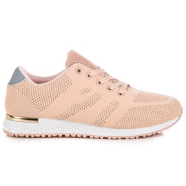 Textile Knotted Sneakers pink