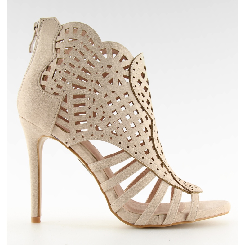 Open toe beige open toe boots M286 Beige